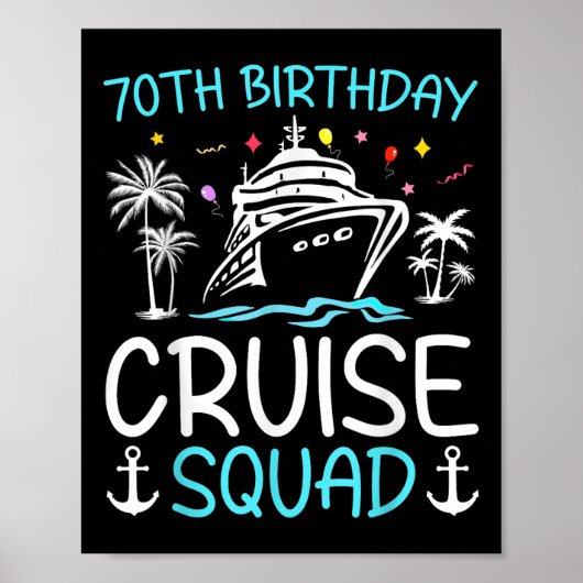 70e verjaardag Cruise Squad Cadeaus 2025 Matching  Poster (Voorkant)