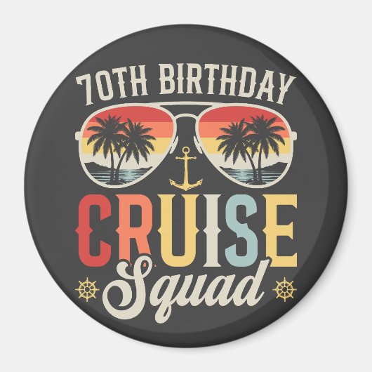 70E Verjaardag Cruise Squad Familie Matching Circl Magneet (Voorkant)