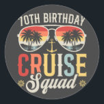 70E Verjaardag Cruise Squad Familie Matching Ronde Sticker<br><div class="desc">70E Verjaardag Cruise Squad Crew Vakantiegroep Familie Matching Design Gift Classic Ronde Stickers Classic Collectie.</div>