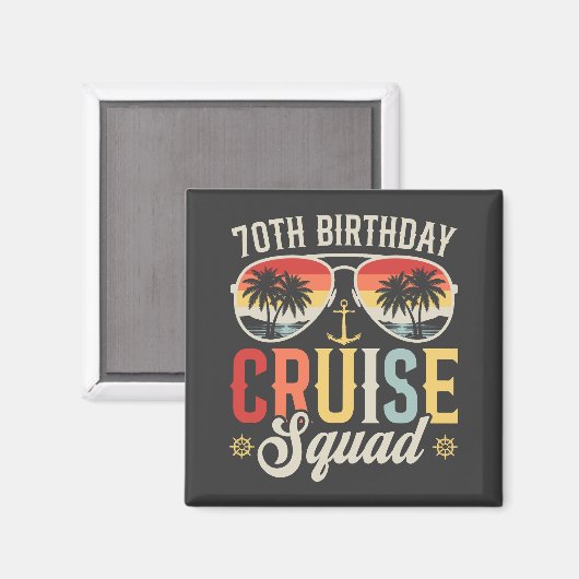 70E Verjaardag Cruise Squad Familie Matching Squar Magneet (Voorkant / Achterkant)