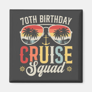 70E Verjaardag Cruise Squad Familie Matching Squar Magneet
