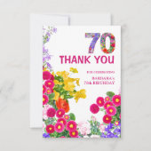70e verjaardag Dank Bloem Tuinfeest Bedankkaart (Voorkant)