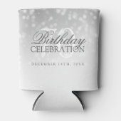 70e verjaardag dank u zilveren Bokeh sprankellicht Blikjeskoeler (Voorkant)