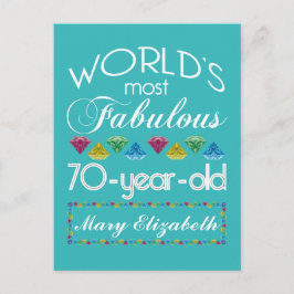70e verjaardag De meest verbluffende kleurrijke Pa Briefkaart