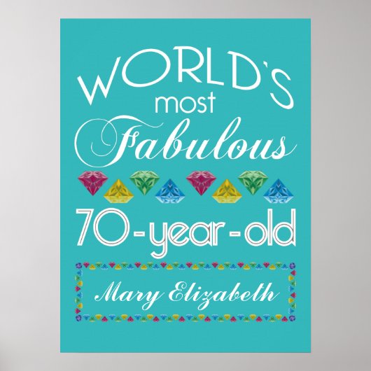 70e verjaardag De meest verbluffende kleurrijke Pa Poster (Voorkant)