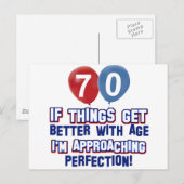 70e verjaardag design briefkaart (Voorkant / Achterkant)
