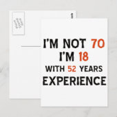 70e verjaardag design briefkaart (Voorkant / Achterkant)