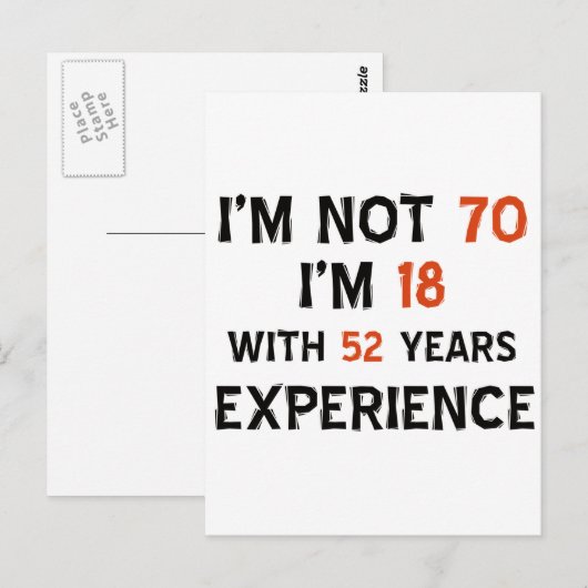 70e verjaardag design briefkaart (Voorkant / Achterkant)