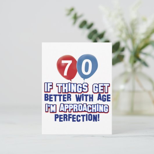 70e verjaardag design briefkaart (Staand voorkant)