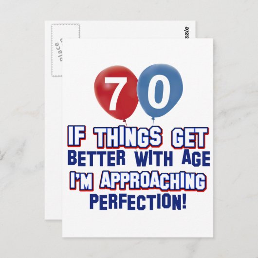 70e verjaardag design briefkaart (Voorkant / Achterkant)