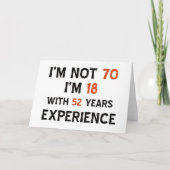 70e verjaardag design kaart (Voorkant)