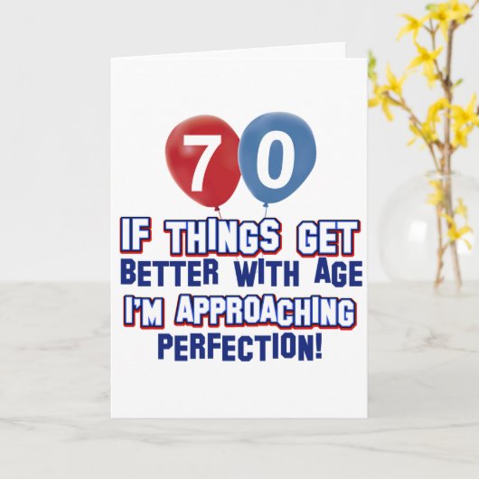 70e verjaardag design kaart (Gele Bloem)