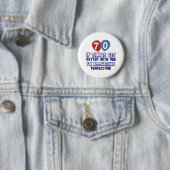 70e verjaardag design ronde button 5,7 cm (In situ)