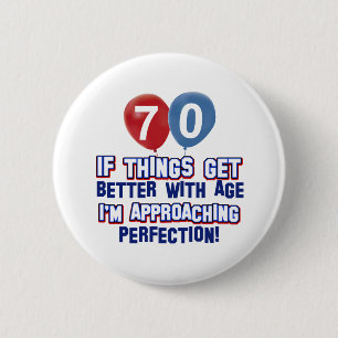 70e verjaardag design ronde button 5,7 cm