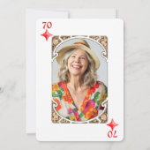 70e verjaardag Diamond spelen Kaart uitnodiging (Achterkant)