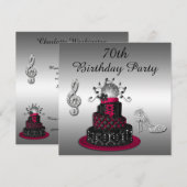 70e verjaardag Disco Diva Cake and Sparkle Heels Kaart (Voorkant / Achterkant)