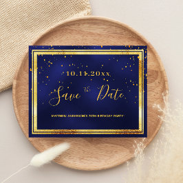 70e verjaardag donkerblauw goud met uitzondering v briefkaart