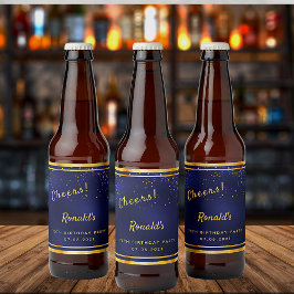 70e verjaardag donkerblauwe goudkaasmakerij bier etiket