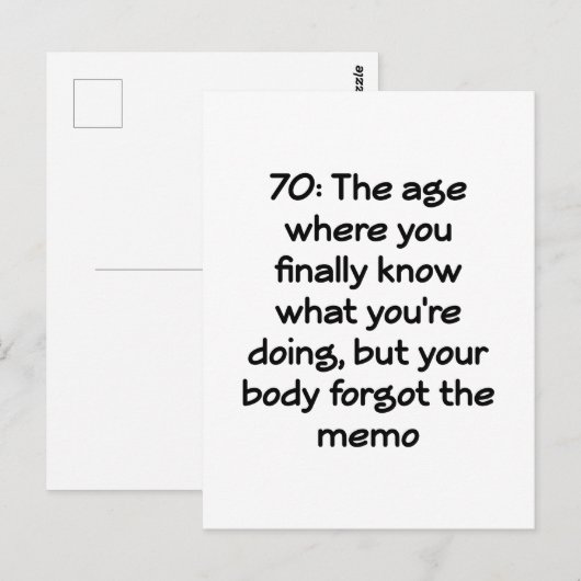 70e verjaardag Een brutale eerbetoon aan zeven dec Briefkaart (Voorkant / Achterkant)