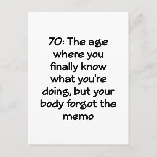 70e verjaardag Een brutale eerbetoon aan zeven dec Briefkaart (Voorkant)