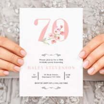 70e verjaardag Eenvoudig roze en witte afbeelding