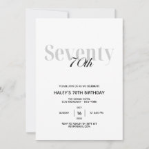 70e verjaardag Elegant Chic Black en White