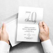 70e verjaardag Elegant Chic Black en White Kaart