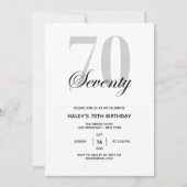 70e verjaardag Elegant Chic Black en White Kaart (Voorkant)