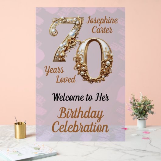 70e verjaardag Elegant feest Acryl Bord (Huwelijk)