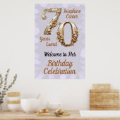 70e verjaardag Elegant feest Poster (Keuken)