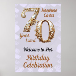 70e verjaardag Elegant feest Poster