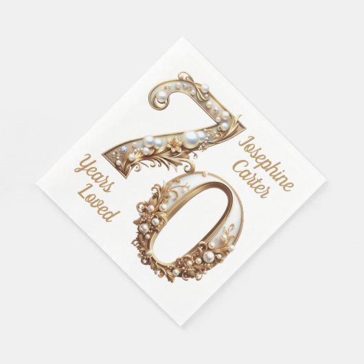 70e verjaardag Elegant feest Servet (Hoek)