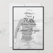 70e verjaardag Elegant Foto Monogram Birthday Kaart (Voorkant)