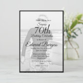 70e verjaardag Elegant Foto Monogram Birthday Kaart (Staand voorkant)