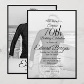 70e verjaardag Elegant Foto Monogram Birthday Kaart (Voorkant / Achterkant)