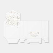 70e Verjaardag Elegant Goud Confetti Wit Bedankdoosjes (Uitgevouwen)