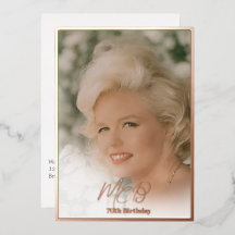 70e Verjaardag Elegant Monogram Foto Verjaardag