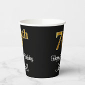 70e verjaardag - Elegante luxe Faux Gold look # Papieren Bekers (Links)