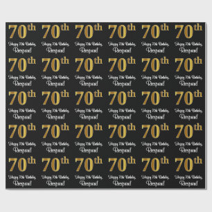 70e verjaardag: Elegante luxe faux gouden look # Cadeaupapier