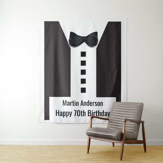 70e Verjaardag 🎉 Elegante Smoking Wandkleed (In situ)