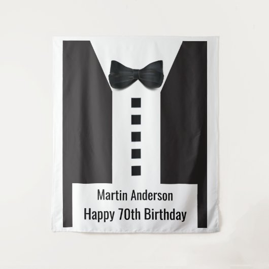 70e Verjaardag 🎉 Elegante Smoking Wandkleed (Voorkant)