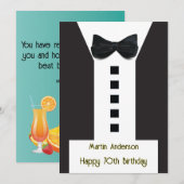 70e Verjaardag 🎉 Elegante Tuxedo Fruit Bord Kaart (Voorkant / Achterkant)