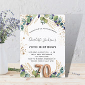 70e verjaardag eucalyptus greenery glitter elegant kaart