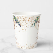 70e verjaardag eucalyptus greenery glitter name papieren bekers (Rechts)