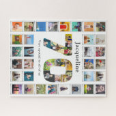 70e verjaardag familie foto sjabloon legpuzzel (Horizontaal)