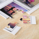 70e verjaardag familie foto sjabloon legpuzzel (Zijkant)