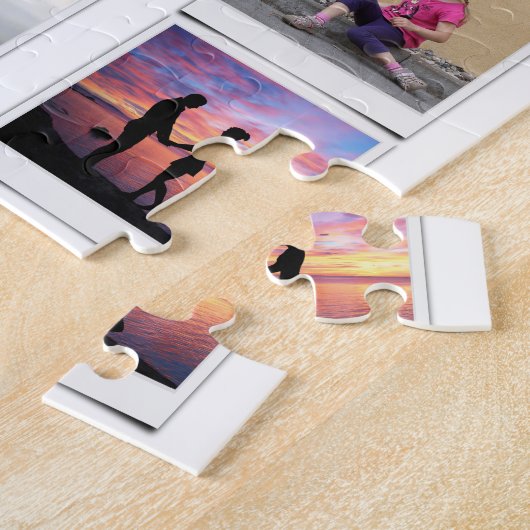 70e verjaardag familie foto sjabloon legpuzzel (Zijkant)