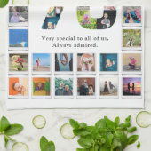 70e verjaardag familie foto sjabloon theedoek (Gevouwen)