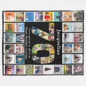 70e verjaardag familie foto template groot fleece deken (Voorkant (Horizontaal))