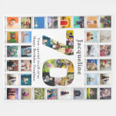 70e verjaardag familie foto template groot fleece deken (Voorkant (Horizontaal))